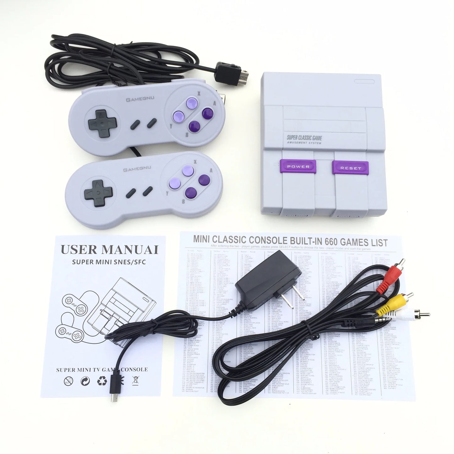 Console Retro Colecionável similar NES/SNES com jogos na memória