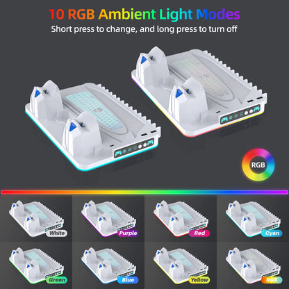 Base de suporte com Cooler de Resfriamento e carregamento de controle PS5