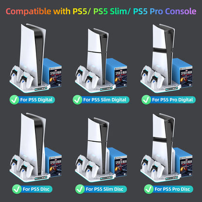 Base de suporte com Cooler de Resfriamento e carregamento de controle PS5