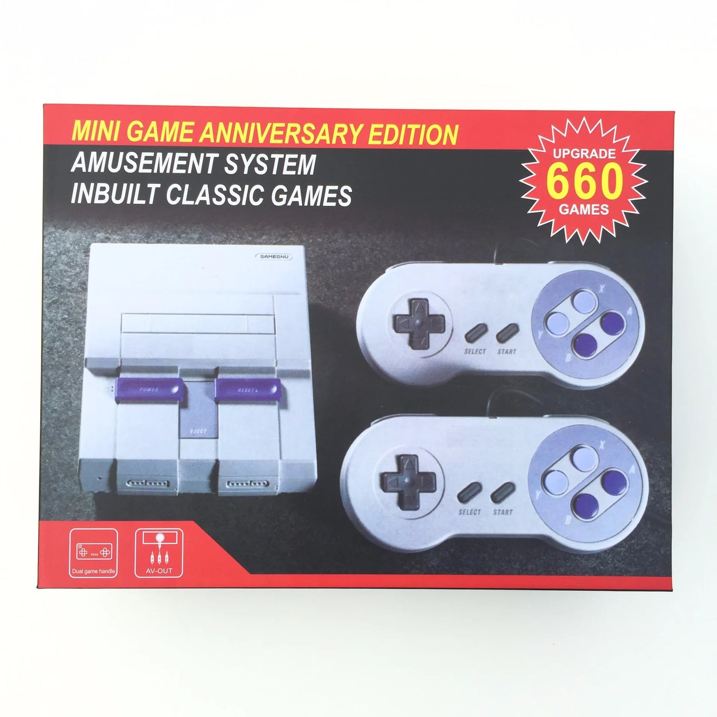 Console Retro Colecionável similar NES/SNES com jogos na memória
